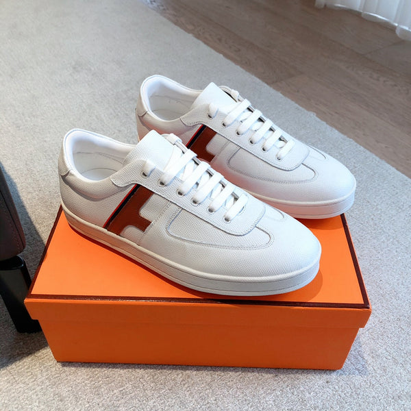 SNEAKER HM BOOMERANG IN PELLE DI VITELLO BIANCA E ROSSA