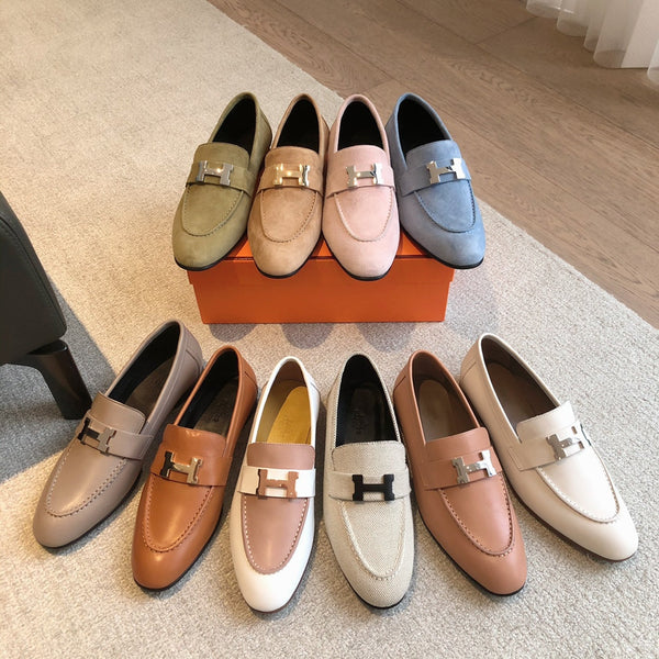 Paris Loafer Grey Canvas With Black Signature Buckle 509369