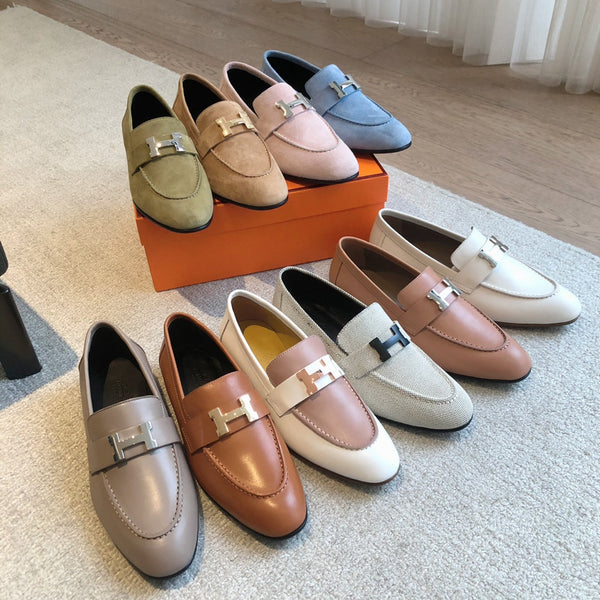 Paris Loafer Grey Canvas With Black Signature Buckle 509369