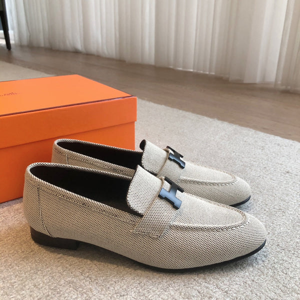 Paris Loafer Grey Canvas With Black Signature Buckle 509369