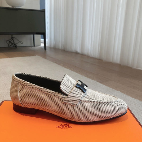 Paris Loafer Grey Canvas With Black Signature Buckle 509369