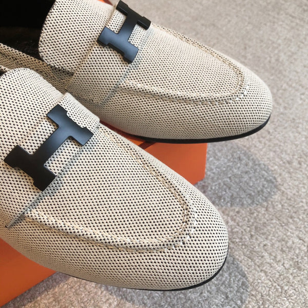 Paris Loafer Grey Canvas With Black Signature Buckle 509369