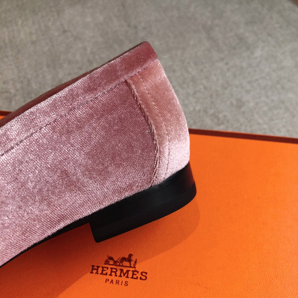 Paris Loafer Pink Velvet Fabric With Pink Gold Signature Buckle 509392