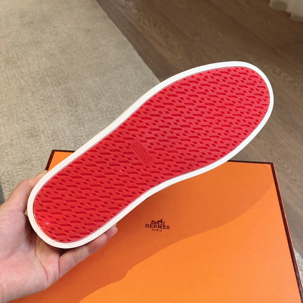 SNEAKER HM BOOMERANG IN CAMOSCIO PIETRA E PELLE DI VITELLO BIANCA