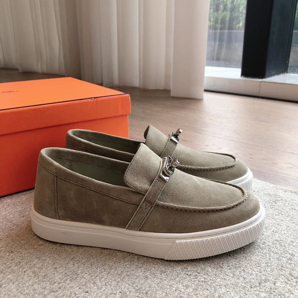 SNEAKER SLIP-ON HM GAME IN CAMOSCIO GRIGIO CHIARO