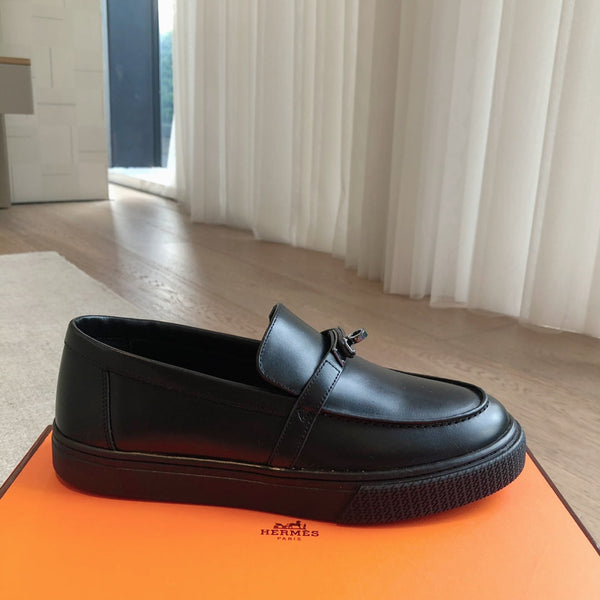 SNEAKER SLIP-ON HM GAME IN PELLE DI VITELLO NERA