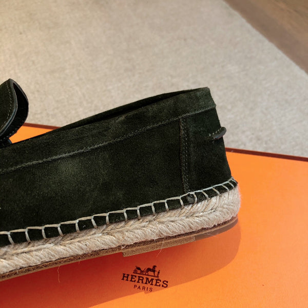 HM Trip Espadrille Olive Green Suede