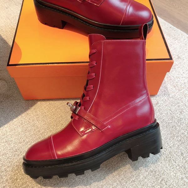 Stivaletto HM Funk in pelle di vitello rosso scuro