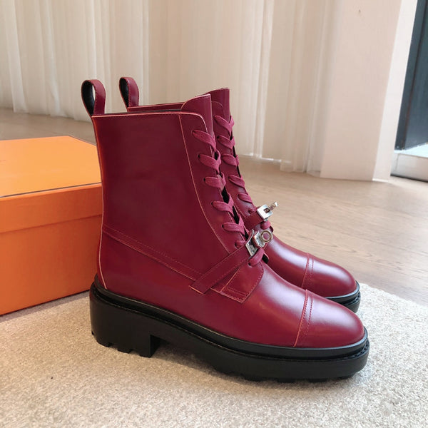 Stivaletto HM Funk in pelle di vitello rosso scuro