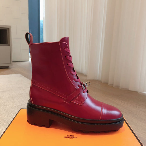 Stivaletto HM Funk in pelle di vitello rosso scuro