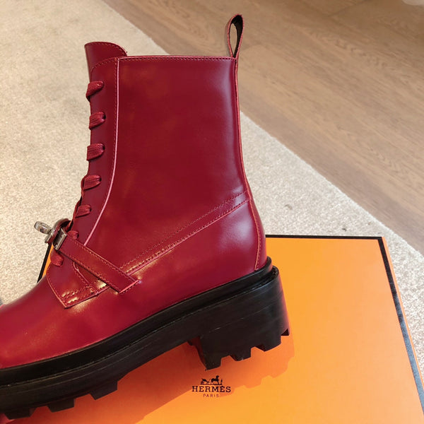 Stivaletto HM Funk in pelle di vitello rosso scuro
