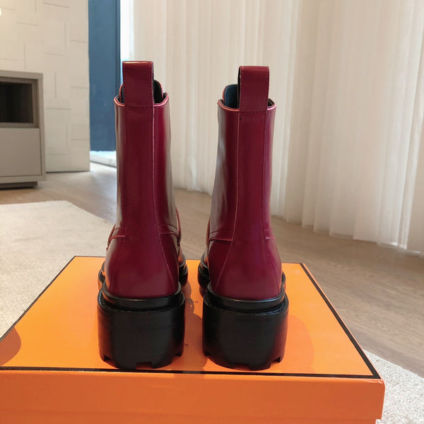 Stivaletto HM Funk in pelle di vitello rosso scuro