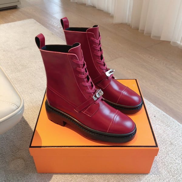Stivaletto HM Funk in pelle di vitello rosso scuro