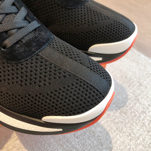 HM Heros Sneaker In Black White Mix Brown Orange Calfskin And Mesh Fabric 970868