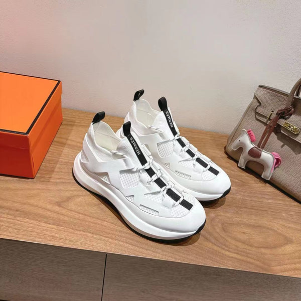 Sneaker HM 25 Katana in pelle di vitello bianca e marrone 353495