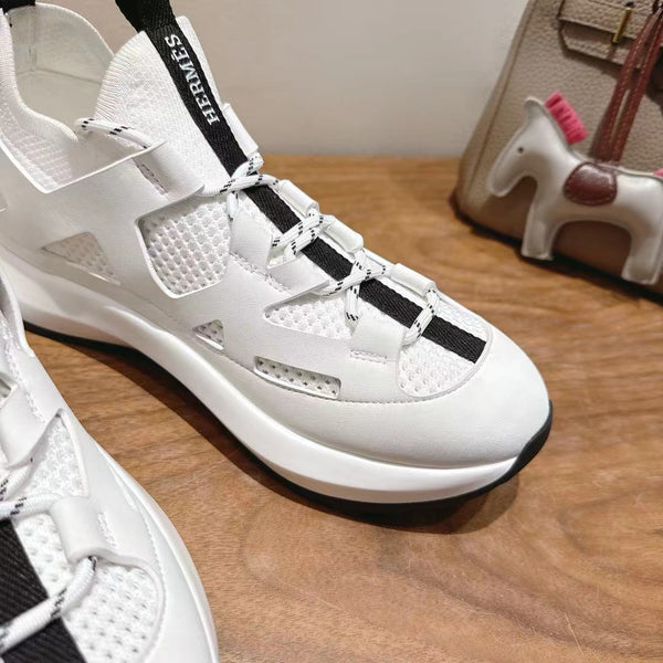 Sneaker HM 25 Katana in pelle di vitello bianca e marrone 353495