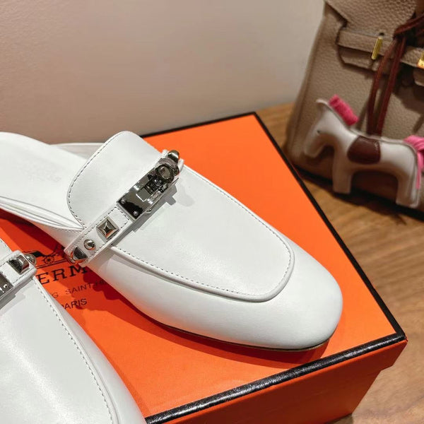 HM OZ Mule 25 White Calfskin