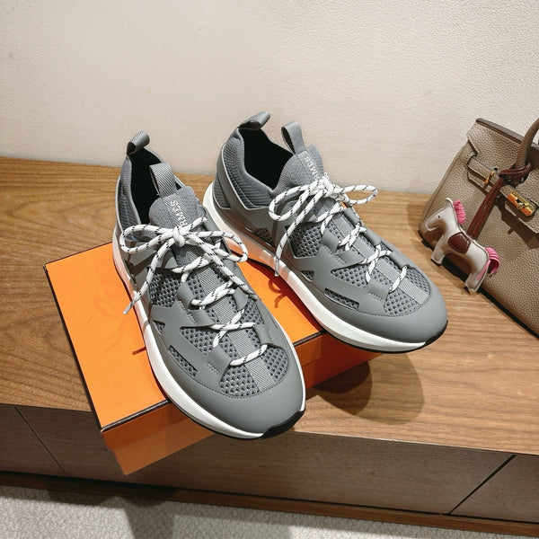 Sneaker HM 25 Katana in pelle di vitello grigia 353498