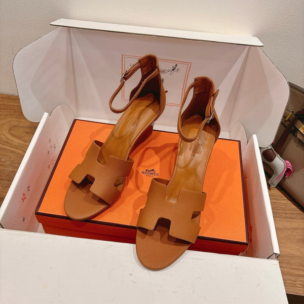 HM Encens Sandal 50mm Brown Calfskin 429014