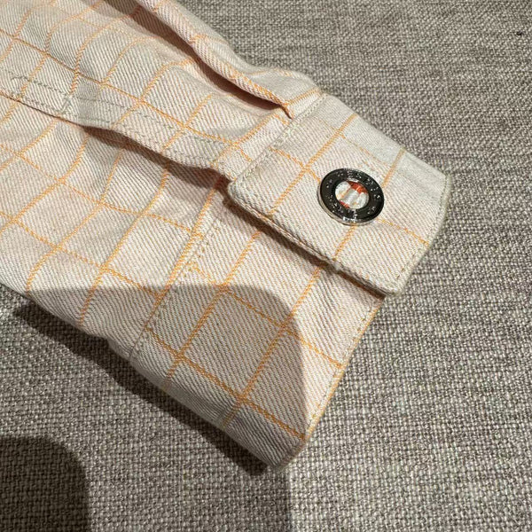 HM 25 Beige Plaid Denim Jacket 288390