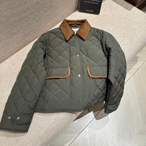 Miu Miu 25 Quilted Jacket Seaweed Green Polyester 302918