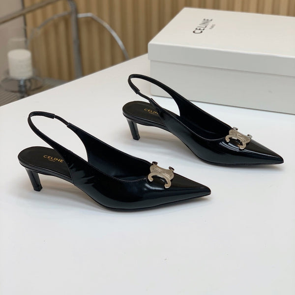 ALMA TRIOMPHE SLINGBACK IN BLACK PATENT CALFSKIN