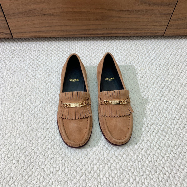 LUCO LOAFER WITH FRINGES IN COPPER BROWN SUEDE