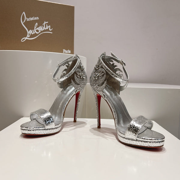 CL Fabric Pampillas Sandals Sliver Sheepskin 314919