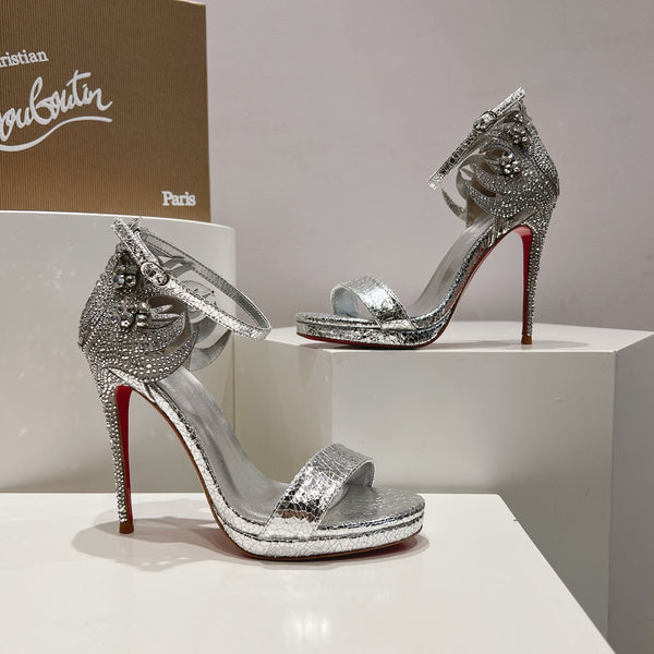 CL Fabric Pampillas Sandals Sliver Sheepskin 314919