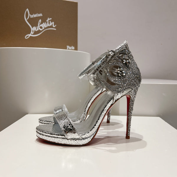 CL Fabric Pampillas Sandals Sliver Sheepskin 314919