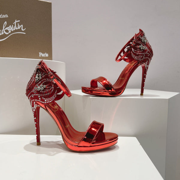 CL Fabric Pampillas Sandals Red Sheepskin 314920