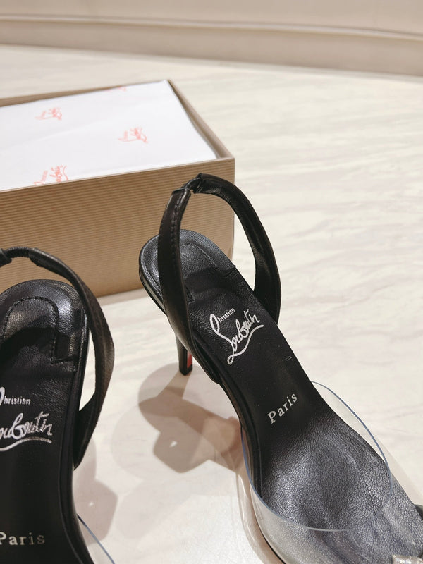 CL Astrinodo Leather And Pvc Pumps 85mm Black Leather 167643