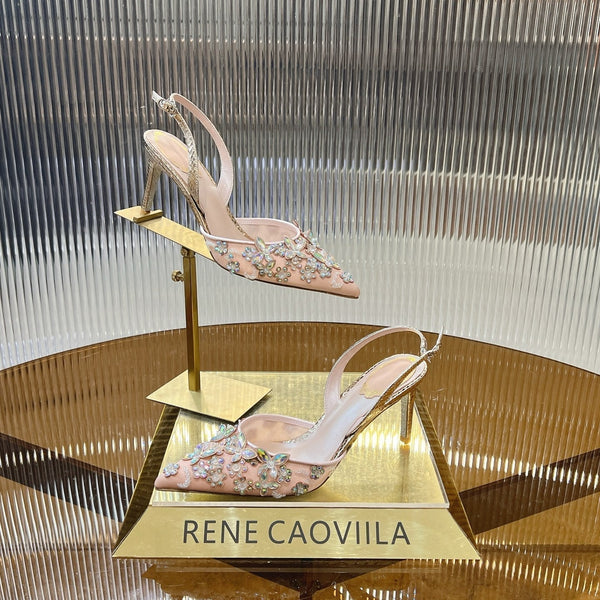 RC 25 Butterfly Flower Thick Heel Pink Sheepskin 242923