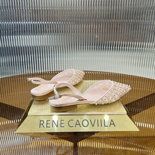 RC Slingback Shoe 1cm Pink Rhinestone Sheepskin 281984