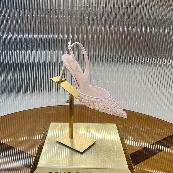 RC Slingback Shoe 7.5cm Pink Rhinestone Sheepskin 281986