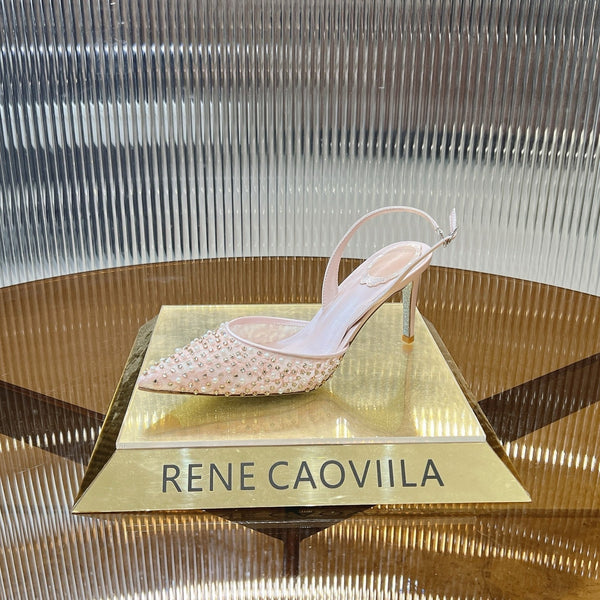 RC Slingback Shoe 7.5cm Pink Rhinestone Sheepskin 281986