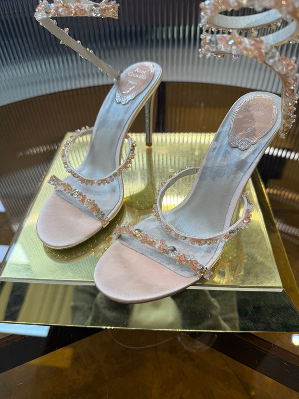 RC 25C Crystal Diamond Sandals Pink Sheepskin Rhinestone 275778