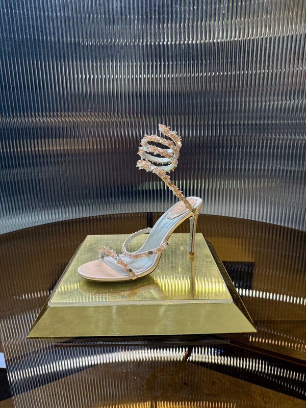 RC 25C Crystal Diamond Sandals Pink Sheepskin Rhinestone 275778