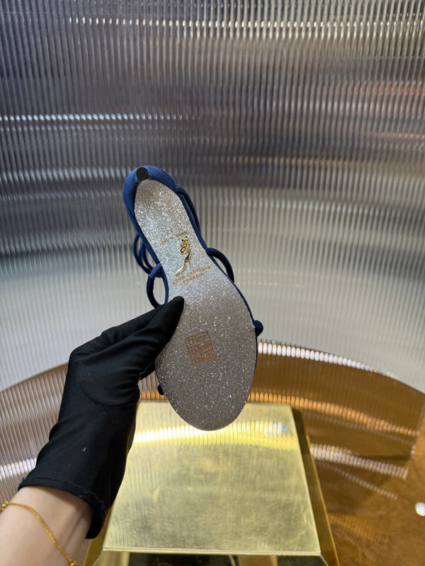 RC 25C Classic Sandals 9.5cm Navy Blue Sheepskin 310624