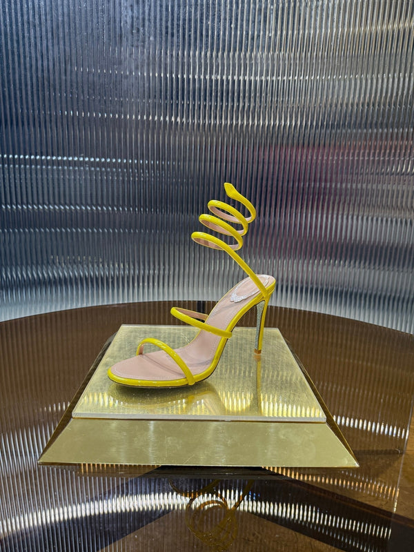 RC 25C Sandali a forma di serpente 9,5 cm Pelle di pecora gialla 310625