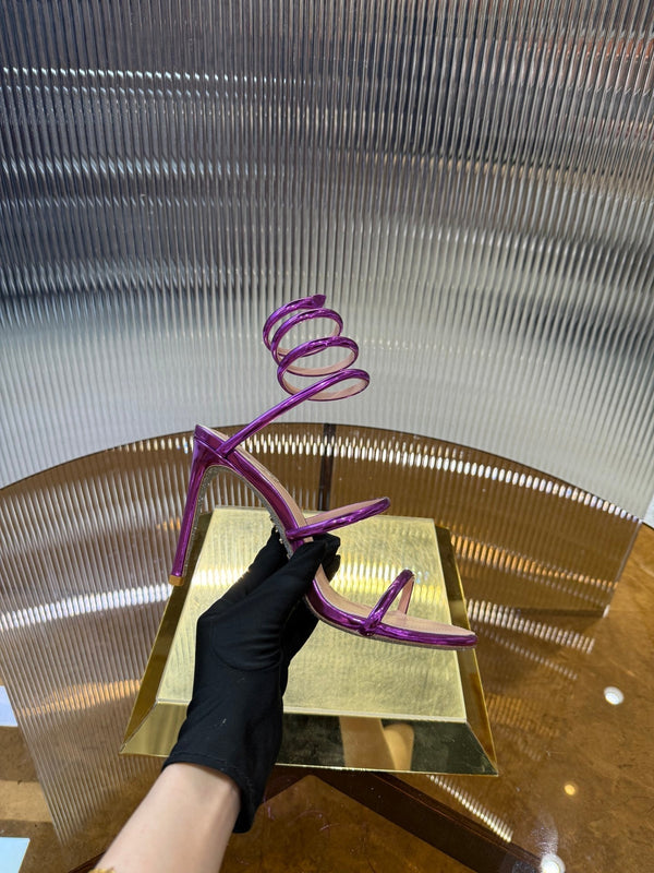 RC 25C Snake-Shaped Sandals 9.5cm Purple Sheepskin 310628