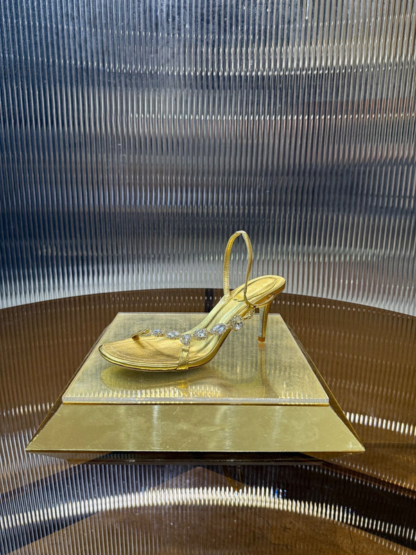RC 25C Diamond Sandals Gold Sheepskin Rhinestones 314824