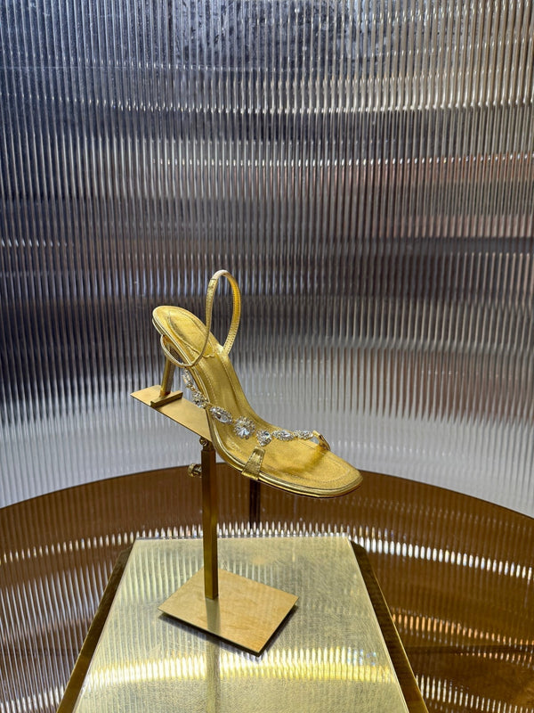 RC 25C Diamond Sandals Gold Sheepskin Rhinestones 314824