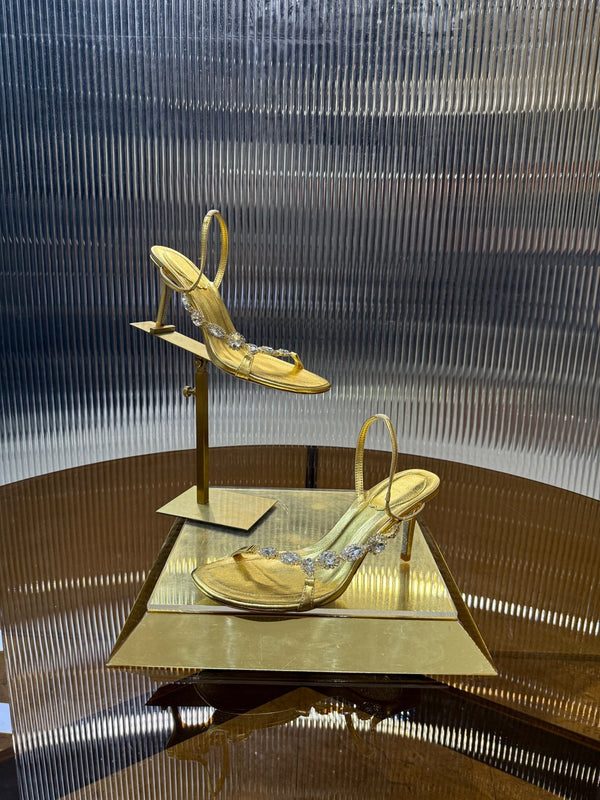 RC 25C Diamond Sandals Gold Sheepskin Rhinestones 314824