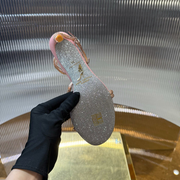 RC 25C Butterfly Sandals Pink Silk Swarovski Crystal Diamond 339484