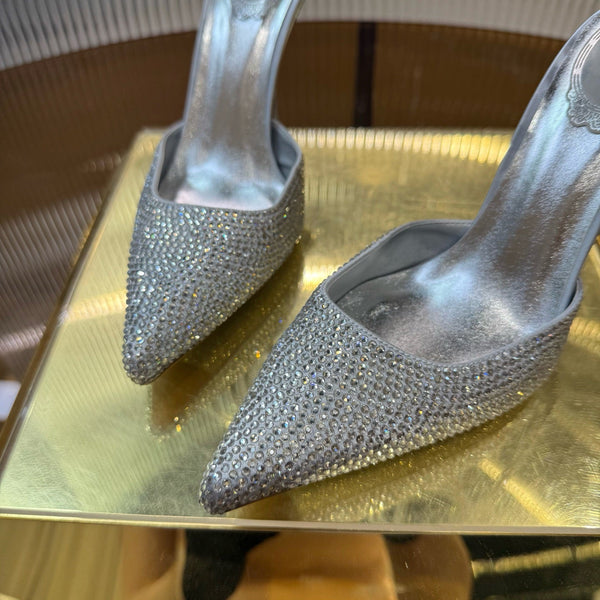 RC 25C Single Sandals Silver Sheepskin Rhinestone 339498