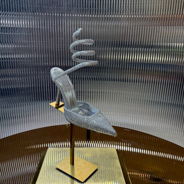 RC 25C Single Sandals Silver Sheepskin Rhinestone 339498