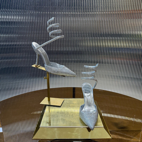 RC 25C Single Sandals Silver Sheepskin Rhinestone 339498