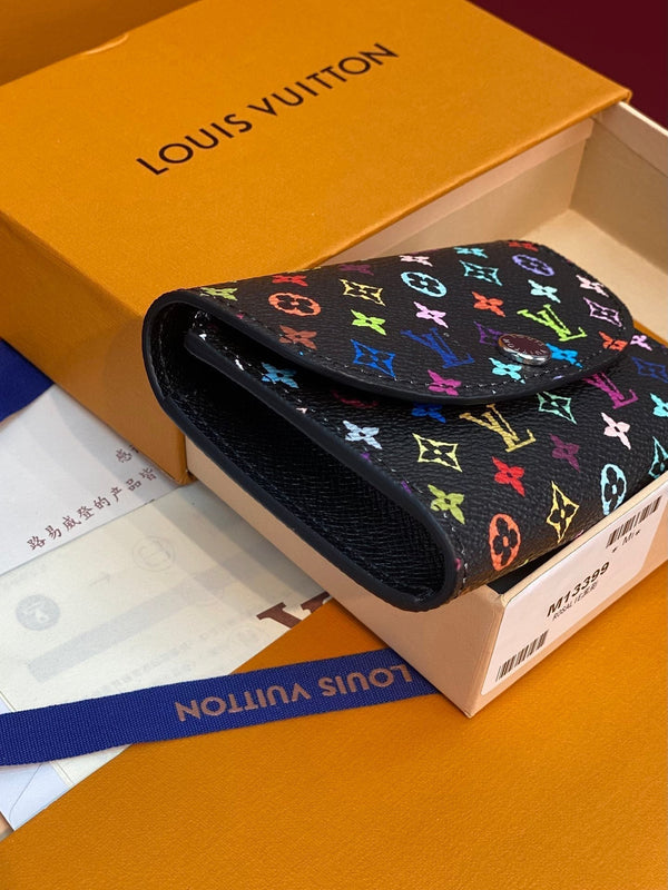 LV x TM Rosalie Coin Purse Black Multicolor Monogram Canvas