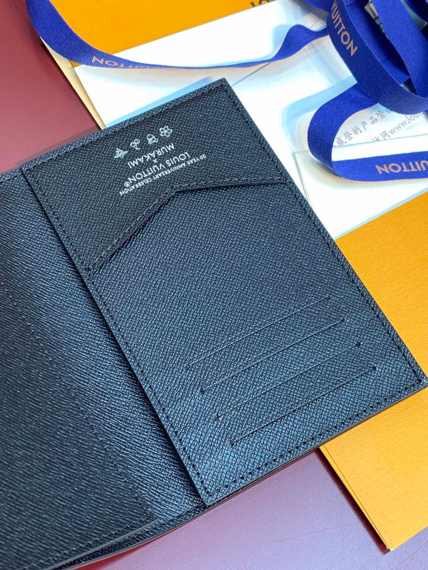 LV x TM Passport Cover Black Multicolor Monogram Canvas